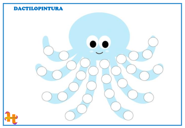 PULPO AZUL (PINTURA DEDOS)