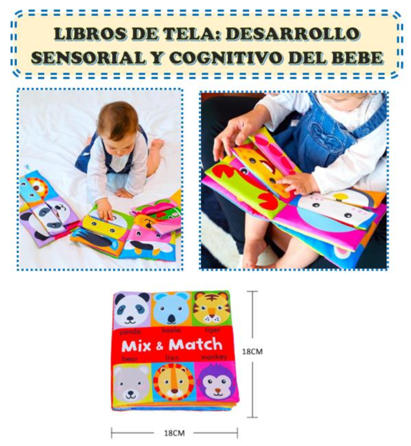 Libro de Tela Montessori Sensorial